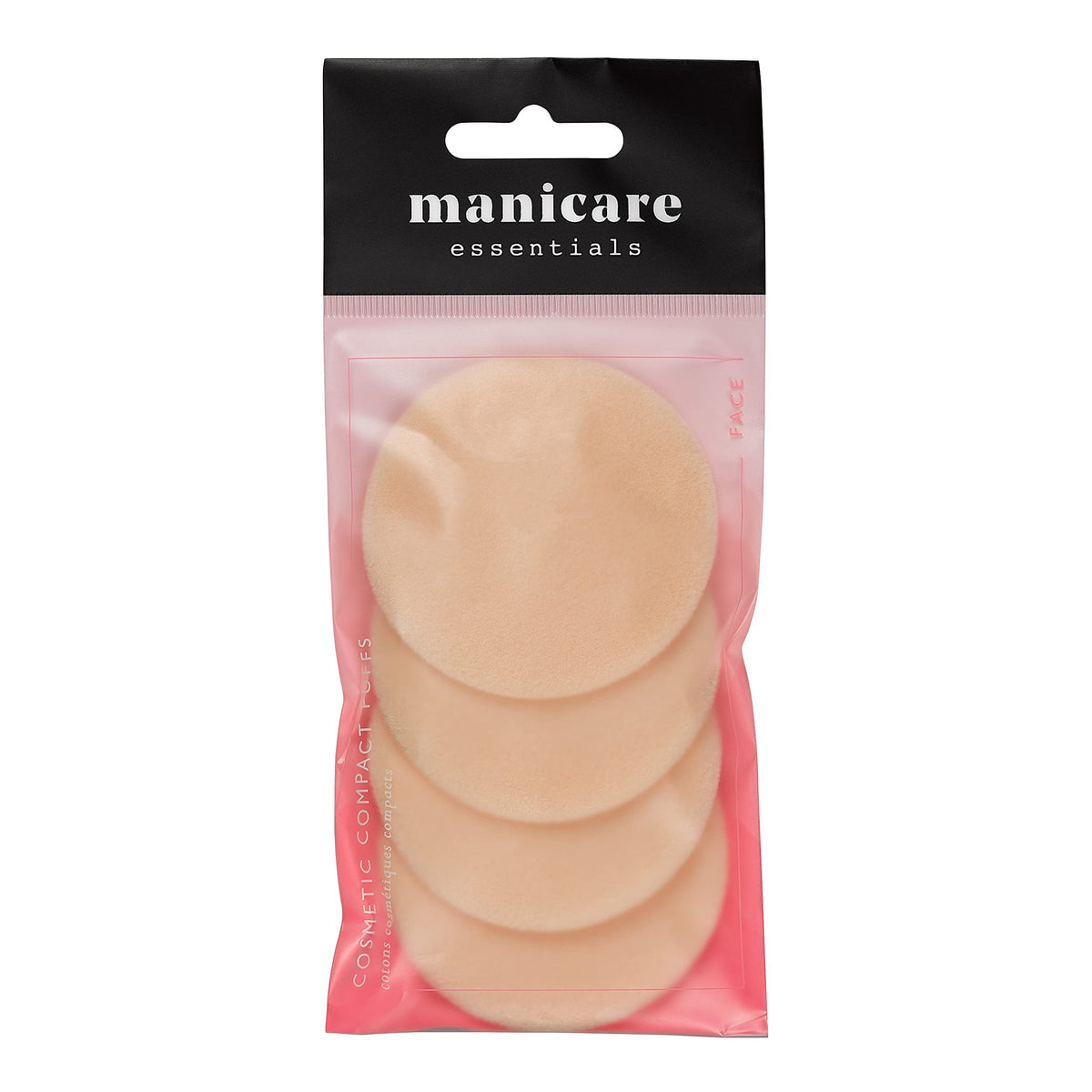 Manicare Pack Of 4 Cosmetic Compact Puffs, Latex Free, Washable, Re-usable, Perfect For Pressed Powder, Round Beauty Face Blender, Easy To Use For Flawless Makeup Application, Setting And Sculpting