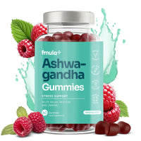 fmula+ Ashwagandha High Strength Gummies | 1200mg Organic Ashwagandha Gummies with 5% Withanolides | Relaxation & Stress Relief Supplements | Raspberry Flavour | Vegan-Friendly | Gelatin-Free | 60 Gummies