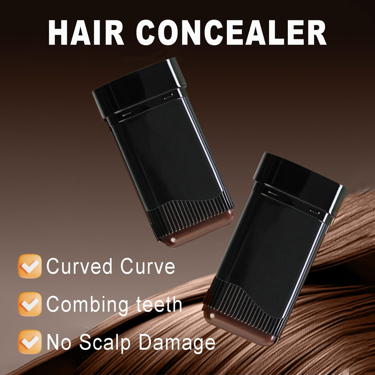 TUHOWEWZ Hair Dye Comb, 2 in 1 Instant Hair Colour Stick, Safe and Convenient Comb Hair Dye, Dark Brown Hair Colour Stick with Applicator, Portable Sweat-Proof Temporary Root Touch Up Dye Hair Cover Up