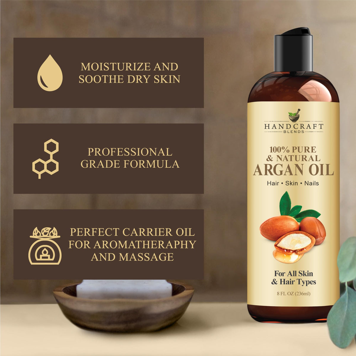 Handcraft Blends Sweet Almond Oil - 236 ml - 100% Pure and Natural - Premium Grade Carrier Oil for Skin and Hair - Hair and Body - Massage - Hexane-Free