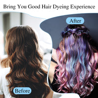 Bewudy 12 Pcs 4 Sets of Highlight Cap with Hooks, Hair Highlighting Caps, Highlight Hair Coloring Frosting Dye Kit for Salon Hair Dyeing Hairdressing (Purple+Blue)