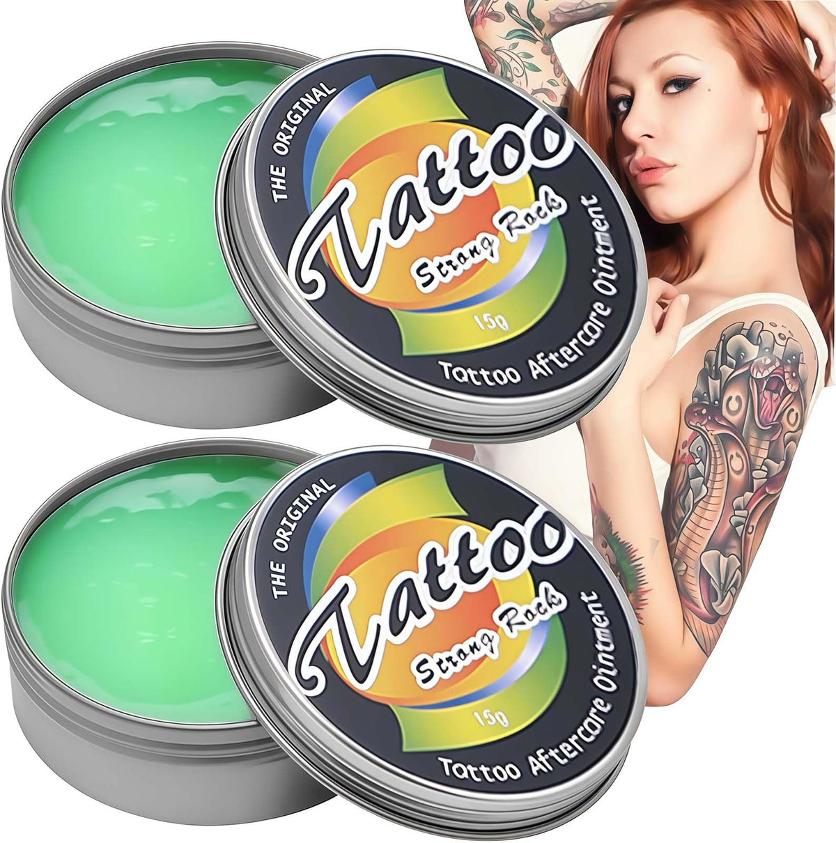 Eveloveu 2PCS Tattoo Body Moisturizer Tattoo Care Cream Moisturizes, Brightens and Enhances Color Daily After Tattooing
