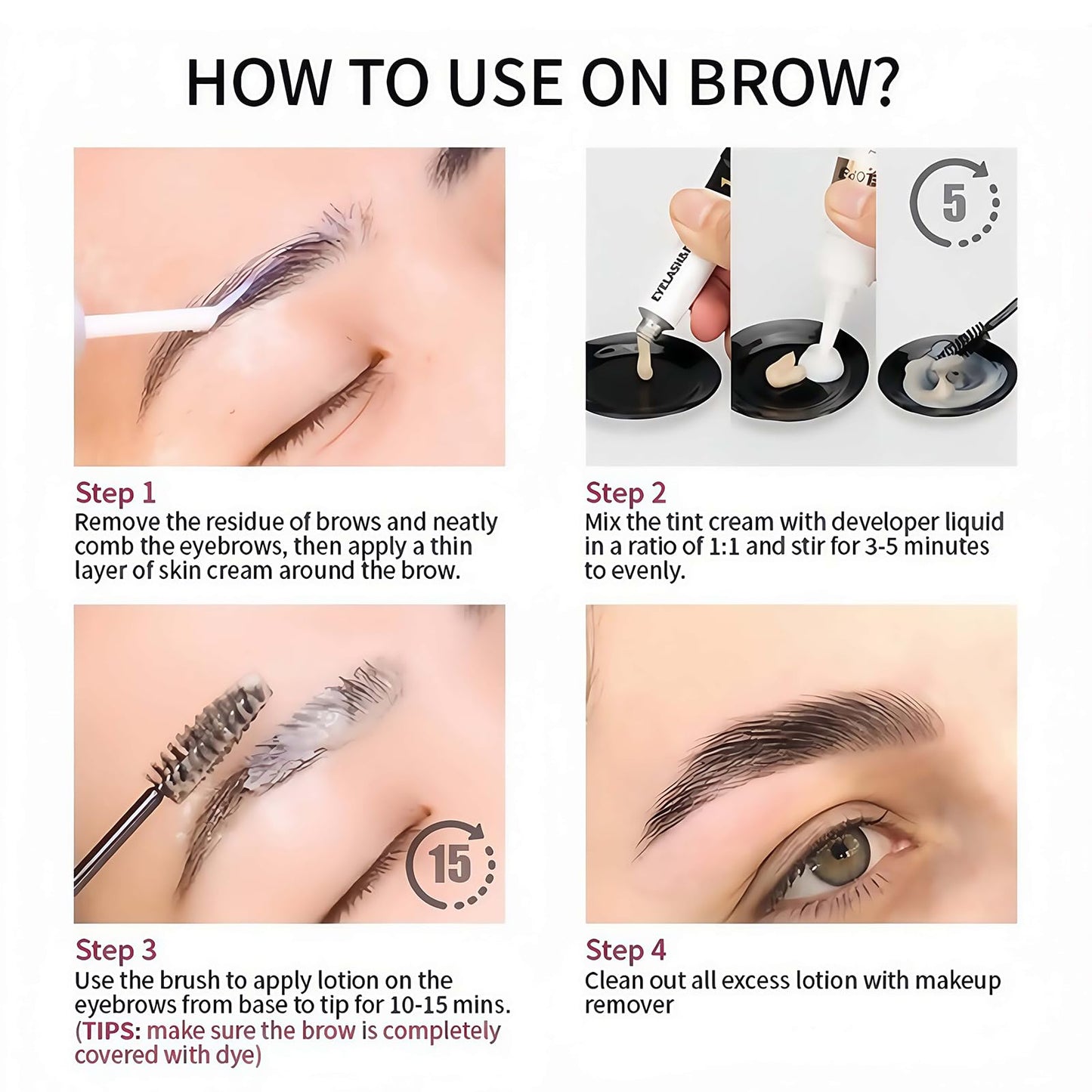 AuraAnge Eyebrow & Eyelash Tint Kit, Black Eyebrow Dye, Semi-Permanent Eyelash Tint, Volume Lashes & Full Brows Last 4 Weeks, Fast & Easy Application with All Tools, Sensitive Skin Friendly, 30ml