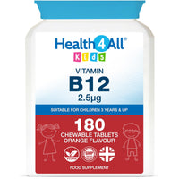 Health4All Kids Vitamin B12 180 Chewable Tablets, 6 Months Supply, for Children 3+