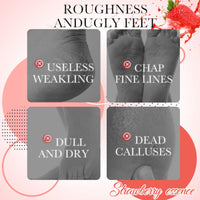 ISBEAUSOLS Foot Peel Mask - Foot Mask - Foot Peel Mask for Hard Skin - Foot Moisturiser Socks - Foot Exfoliator - Repair Heels & Removes Dry Dead Skin for Soft Feet 3 Pack (Strawberry)