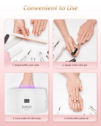UV LED Gel Nail Lamp, SUNUV 36W UV lamps for Gel Nails Manicure Pedicure Sensor 30s/60s Timer LCD Screen