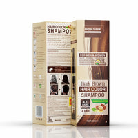 Royal Glow Hair Colour Shampoo – Ammonia-Free, Instant Grey Hair Dye for Men & Women – 3-in-1 Hair Colour, Shampoo & Conditioner – Non-Staining, Easy to Use (Black/Dark Brown) (Dark Brown, 200ml)