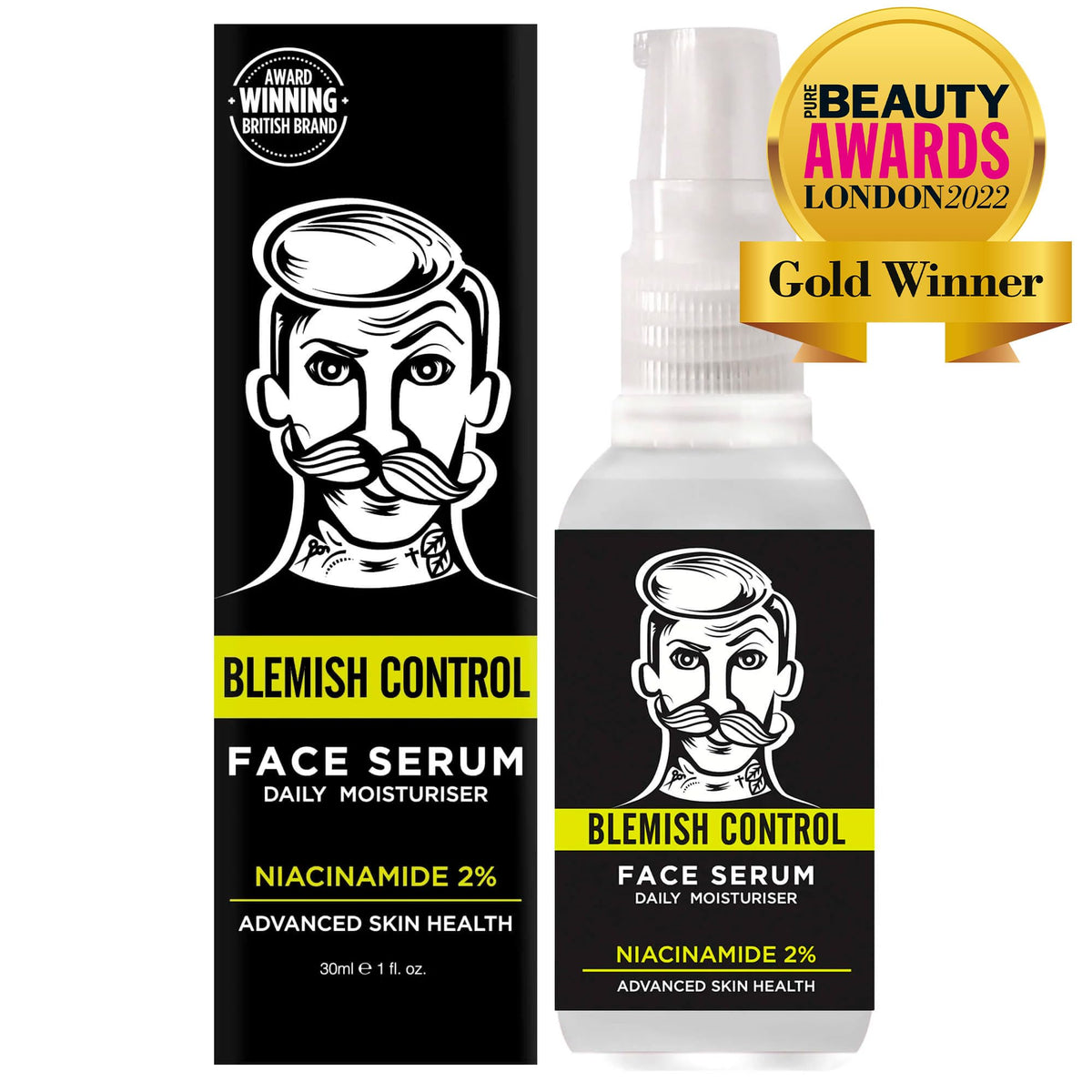 BARBER PRO BLEMISH CONTROL DUO 2-in-1 Mens Face Mask & Serum Prevent Breakouts & Improve Skin Texture Cica & Niacinamide Natural Vegan Skincare 100% Biodegradable Multi Award Winning Brand