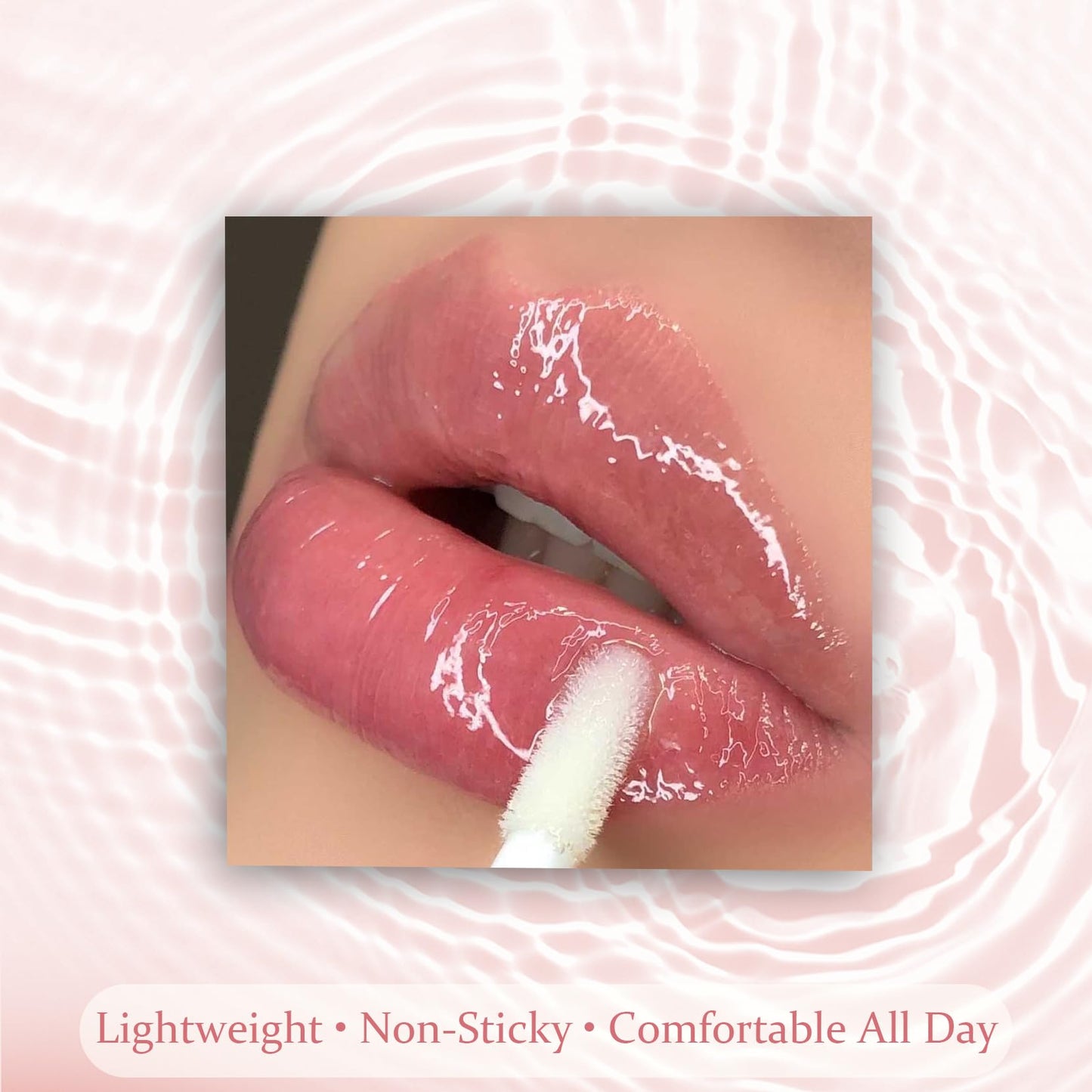 EneriWell Angel Silk Lip Plumper Gloss|Instant Extreme Lip Filler Booster with Hyaluronic Acid & Jojoba Oil|Non-Sticky Volumizing Serum for Ultra-Hydrating Moisture|Glass Shine, Fuller Lips,Hydrating Lip Care