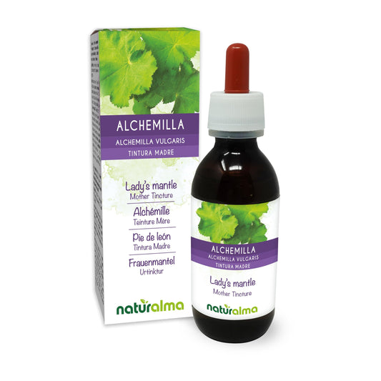 Lady's Mantle (Alchemilla vulgaris) herb Alcohol-Free Mother Tincture Naturalma - Liquid Extract Drops 120 ml - Food Supplement - Vegan