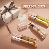 Phoera PHOERA High Gloss Waterproof Body Luminizer Glitter Face Shimmer Moisturizer Lotion Tan Cream Foundation Makeup Bronzer AQUAPURITY - 101 Rose Gold