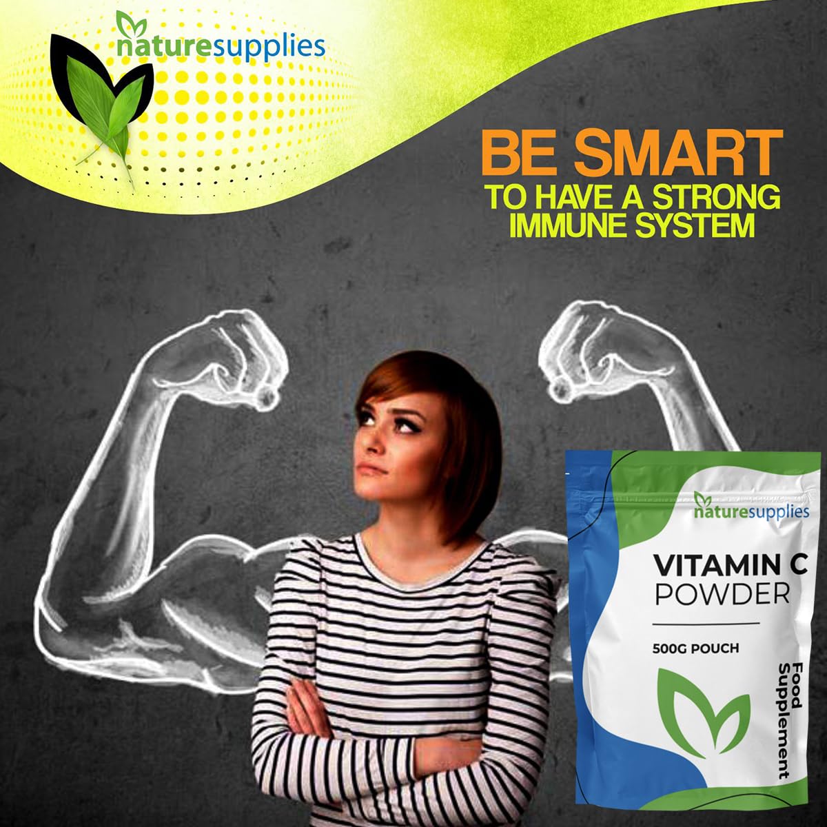 Vitamin C Powder 500g Ascorbic Acid UK Non GMO - Pharmaceutical Grade, Highly Concentrated No Chemicals in Our Supplements - Suitable for Vegans - Naturesupplies…