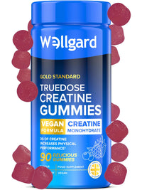 Wellgard Creatine Gummies - Truedose 3000mg Creatine Monohydrate Gummy, Batch Tested & Lab Verified, 90 Gummies 30 Day Supply, Vegan