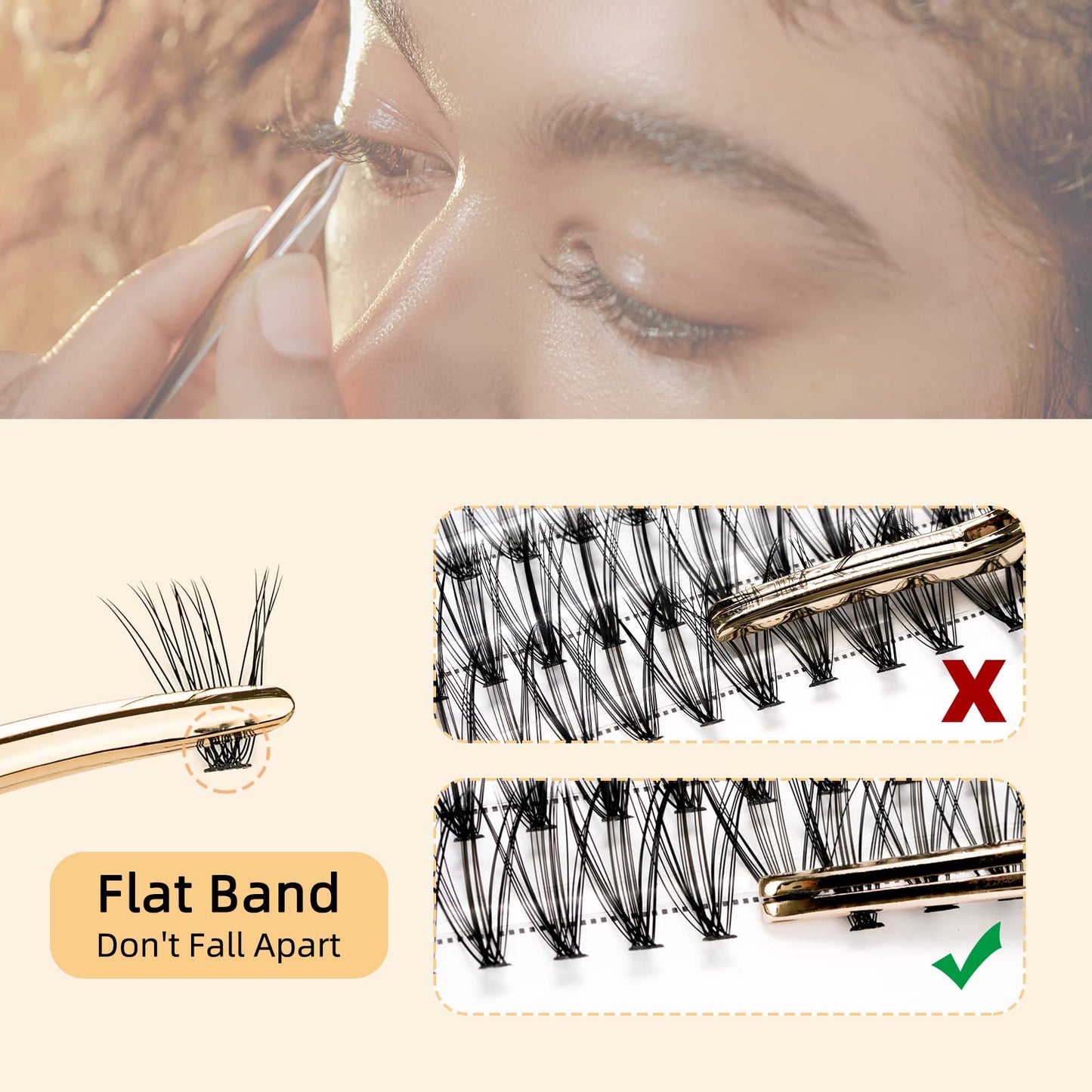 240Pcs Individual Lashes QUEWEL Cluster Lashes Individual Lash Extension 20D+30D D Curl Lashes Cluster DIY Look Like Eyelash Extensions Mix8-14mm at Home(20D+30D 0.07D MIX8-14mm)
