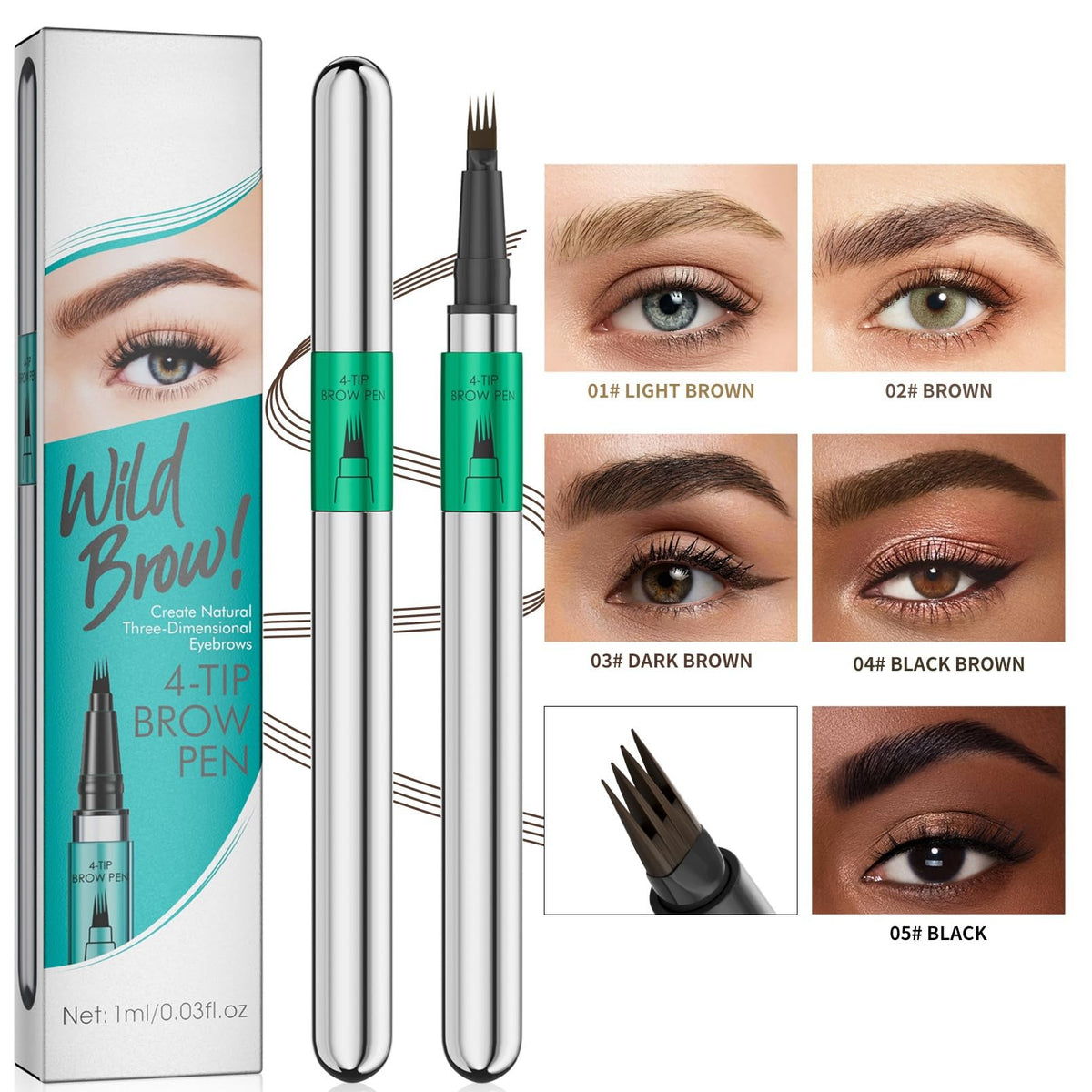 Kis'Degas Magic Microblading Eyebrow Contouring Pencil - Eyebrow Pen,Brow Pencil 2-in-1 Dual-Ended - Precise Waterproof Brow Pen 2 Tipped Precise Waterproof With A Micro-Fork Tip Applicator