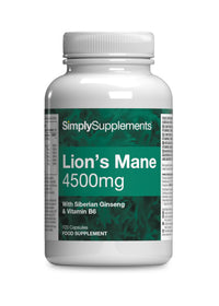 Lions Mane Capsules with Added Siberian Ginseng and Vitamin B6 | 120 Capsules | Vegetarian & Vegan Friendly