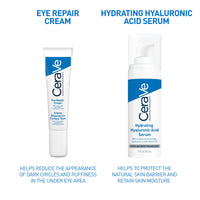 CeraVe Eye Repair Cream With 3 Essential Ceramides, Hyaluronic Acid, MVE Technology, Ultra-Lightweight For Dark Circles, Puffiness, Suitable for Dry, Sensitive, & Eczema-Prone Skin, 14ml