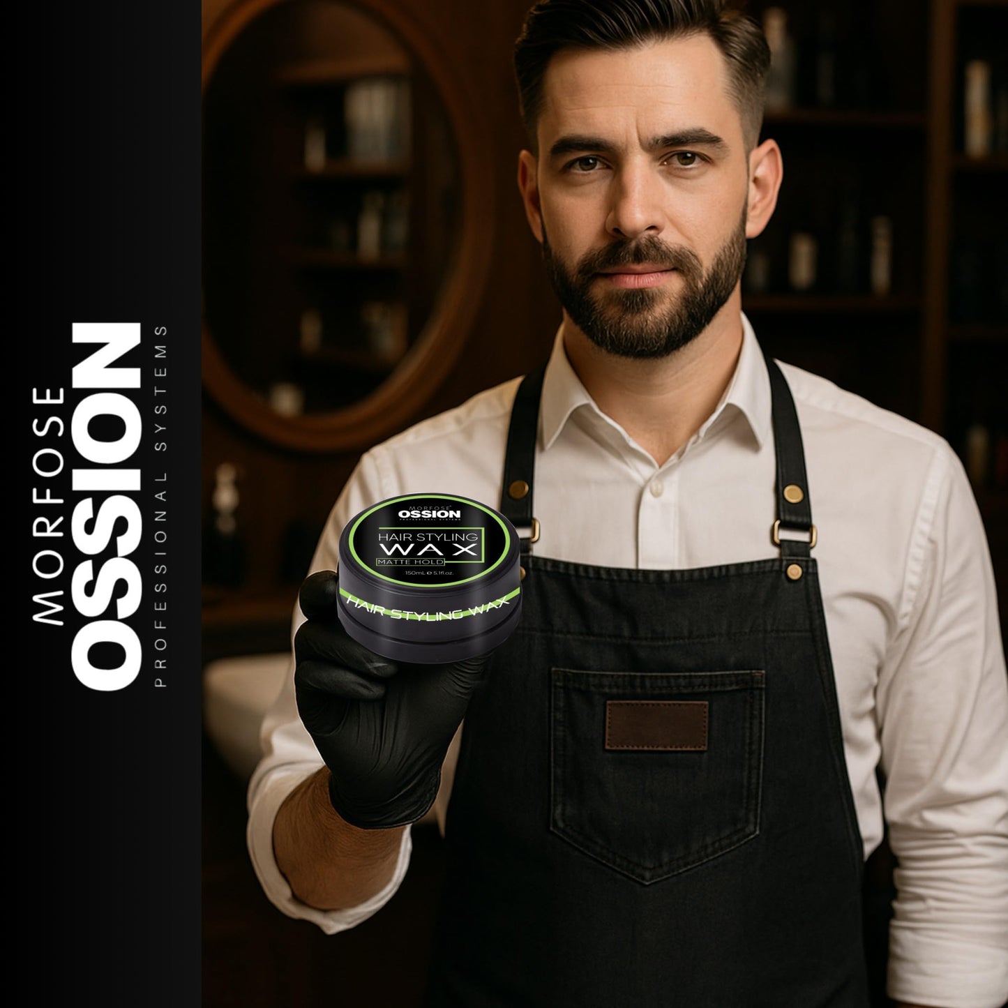 MORFOSE Morfose Ossion Hair Styling Wax 150ml- Shine Look, Edge Control for Men & Women, Developed by Barbers - Hair Wax, Hair Powder, Pomade & Clay for Styling (150 ml, Matte Hold)