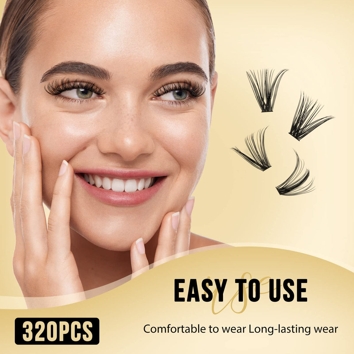 320Pcs Individual Lashes QUEWEL Cluster Lashes 30D+40D C Curl MIX12-18mm Individual Lash Extension Lash Clusters DIY Eyelash Extensions For Home Use (30D+40D 0.07C MIX12-18mm)