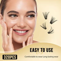 320Pcs Individual Lashes QUEWEL Cluster Lashes 30D+40D C Curl MIX12-18mm Individual Lash Extension Lash Clusters DIY Eyelash Extensions For Home Use (30D+40D 0.07C MIX12-18mm)
