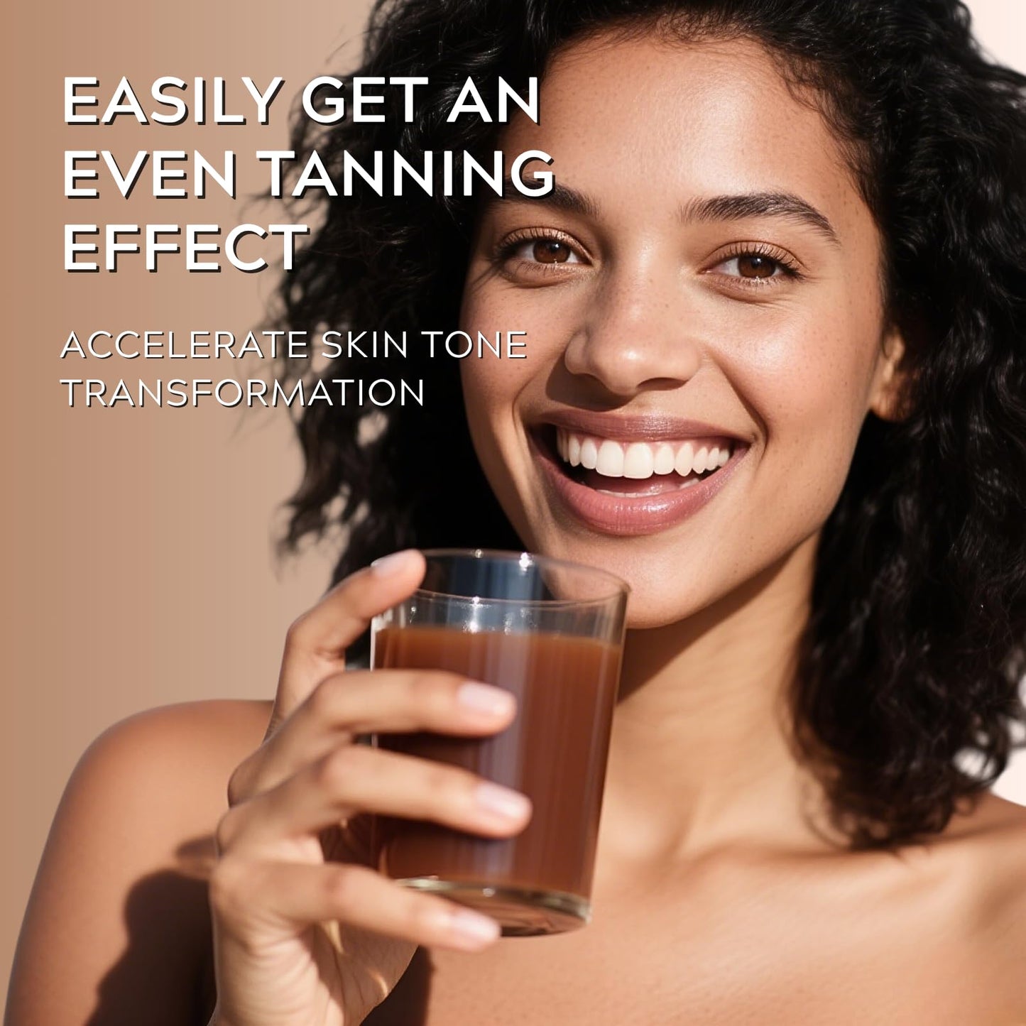 TBeautfave Sunless Tanning Drops to Drink, Oral Tanning Drops Drink, Drinkable TanningDrops, Gradual Bronzing Tan Drop, without Sun Exposure, Easy to Blend, Improve Skin Moisture & Elasticity, 60ML