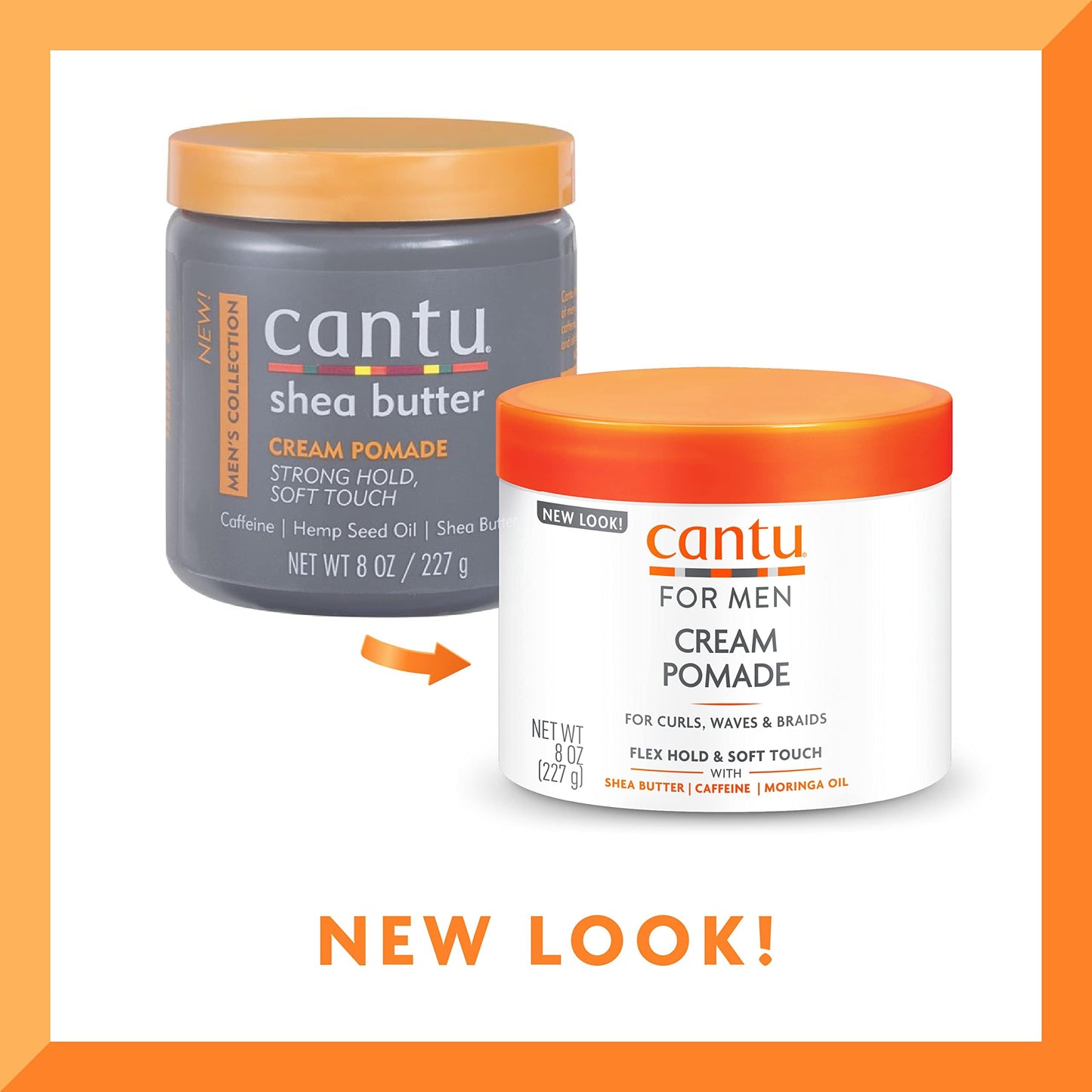 CANTU Men's Cream Pomade Strong Hold Soft Touch 8oz 226.8 g (Pack of 1)