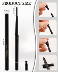 Lestpola Black+Brown Gel Eyeliner for Older Women, Waterproof Smudge-Proof Retractable Eye Liner Pencil, Long Wear 24H, Matte Smooth Eyeliner Waterline with Sharpener for Mature Women Sensitive Eyes-2Pcs