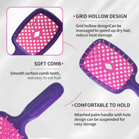 Maxmana Secret Detangler Hair brush,Detangling Brush, Massage Curl Comb for for Women, Men,Girls and Kids for Natural Curly Wet Dry Thick Straight Long Hair (Purple Red)