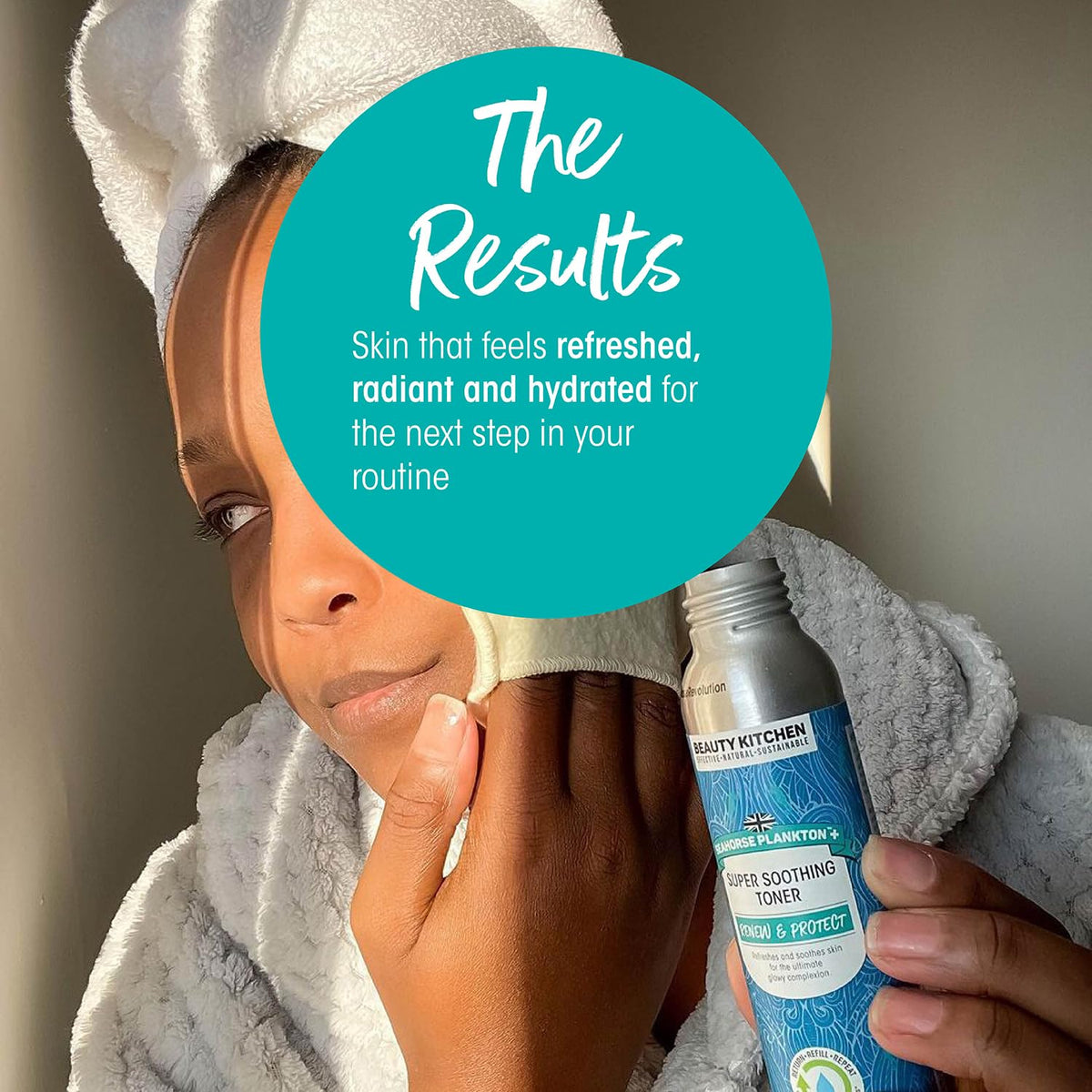 Beauty Kitchen - Seahorse Plankton + Super Soothing Toner 100ml - Clears Pores, Excess Oil, Blacheads & Impurities - Smooths Skin Texture & Hydrates - Vegan/Cruelty Free