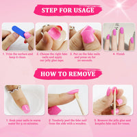 Ceboic 24Pcs French False Nails Coffin Press on Nails Medium Length Orange Gradient Glue on Nails Pink Glitter Design Acrylic Full Cover Reusable Stick on Nails for Women and Girls