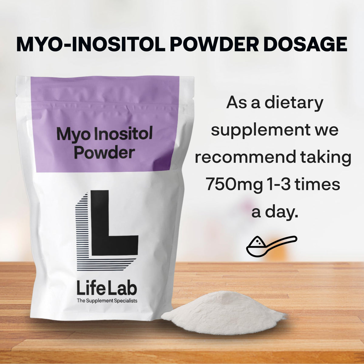Blackburn Distributions Myo Inositol Powder 100g- Pure Myo Inositol Supplement for Hormonal Balance - Mood Support Vegan Myo Inostiol Powder 99.5 High Purity by LifeLab Supplements
