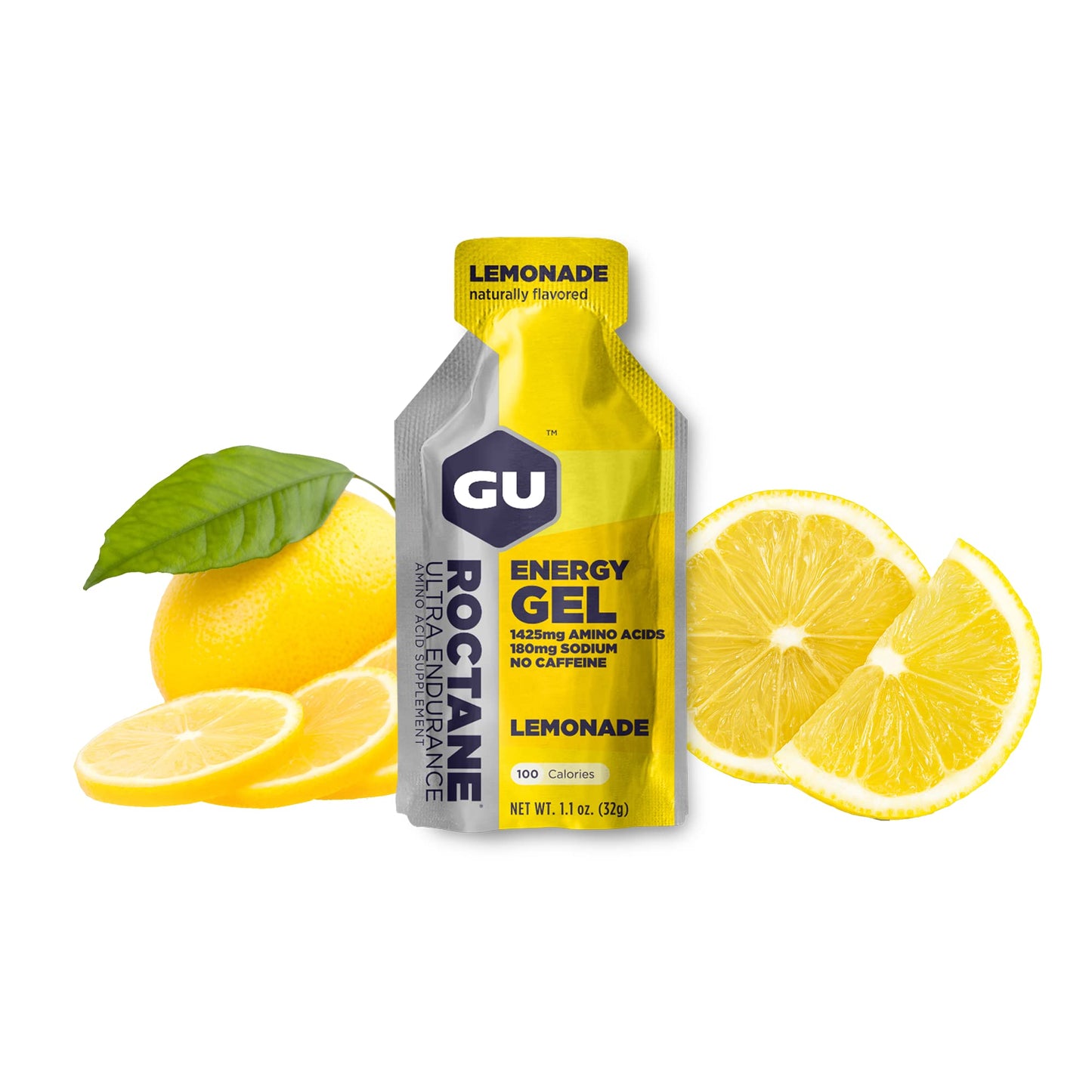 GU Gu Energy Roctane Energy Running Gels - 4 Gel Taster Pack - Sports Energy Gels For Running, Cycling, Triathlon (4 x 32g Sachets) (Lemonade)