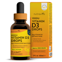 Nutravita Vitamin D3 Drops 60ml (2000 Drops) – Which? Best Buy 2025 - Vitamin D 1000IU per Drop – Flexible Dose of Liquid Vitamin D Supplement – Supports Bones, Immune System & Calcium Absorption