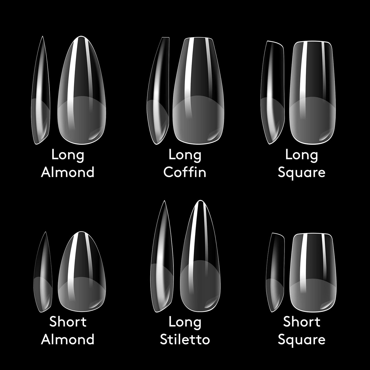 Mylee Fix N Flash Soft Gel Tips - Short Almond - 552PCS, Full Cover Soft Gel Nail Tips, Nail Art Gel Nail Extensions, Flexible & Resistant, 12 Different Sizes, Fit All Nails