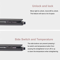 stylocks Ionic Hair Straighteners for Women,5.7cm Ceramic Wide Plate 120℃ to 220℃ LED Digital Display Side Temp Button Lock and Unlock Hair Straightener 2m 360 ° Swivel Cord for Short Medium Long Hair