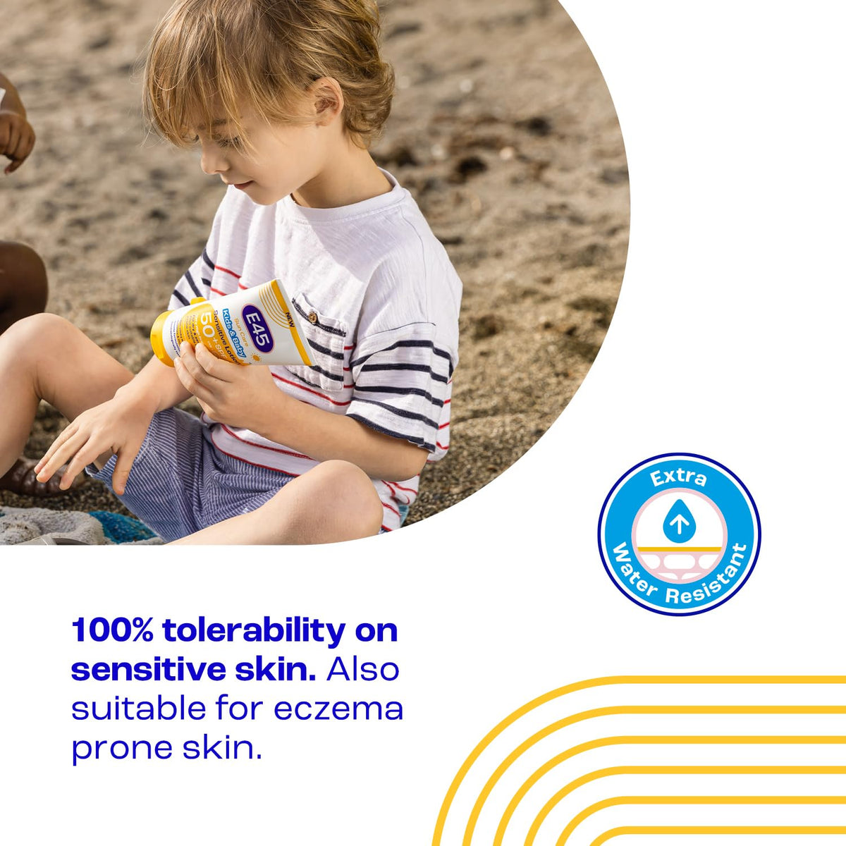 E45 Kids & Baby Sun Face & Body Lotion for Sensitive Skin. Gentle Sun Cream with very high SPF 50+ plus UVA & UVB protection. With Avocado Oil. For Dry Skin, Sensitive Skin & Eczema Prone Skin -180 ml