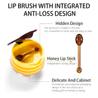 QUIWEN Honeybalm Lip Balm, Lip Mask Lip Sleeping Mask, 2 Pcs Honey+Strawberry Bee Balm, Moisturizing Skincare lip Mask for Day&Night Lip Care,Repair,Prevent Dry Crack,Lip Line Reducing