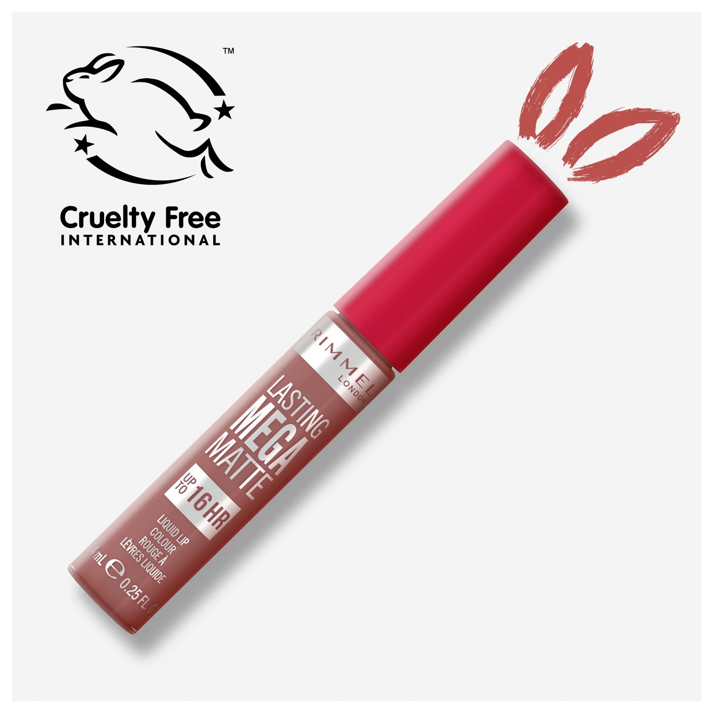 Rimmel London Lasting Mega Matte Liquid Lipstick, Long-Lasting, Hydrating, Vegan Formula - 709 - Strapless, 7.4ml