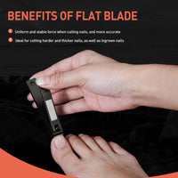 BEZOX Nail Clippers 2pcs Set - Straight Blade Toenail Clipper and Curved Blade Fingernail Clippers - Premium Nail Trimmer Cutter for Thick Nails and Ingrown Toenails