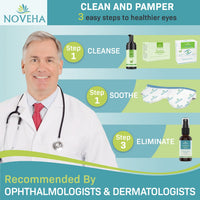 NOVEHA Tea Tree Eyelid Foaming Cleanser - Face Wash For Women | Eyelid Scrub For Dry Eye, Irritation | Preservative Free, Natural Ingredients