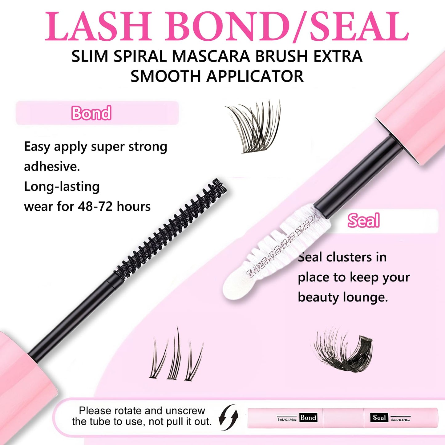 2 Pcs Bond and Seal Lash Glue, Cluster Lash Glue with 72h Hold, Waterproof Bond and Seal for Eyelash Extensions Beginners Self Use at Home - A Surprise Choice