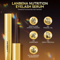 LANBENA Eyelash Growth Serum - Eye Lash Enhancing Serum Natural Nourishment for Fuller, Longer Lashes & Defined Brows | 3mL/0.10 fl oz - Cold-Pressed Formula, Vegan & Cruelty-Free