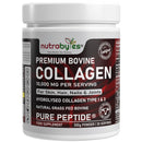 NUTRABYTES Bovine Collagen Powder 10000mg | Grass Fed Hydrolysed Collagen Peptides Type 1 & 3 | Unflavoured | Skin Hair Nails | 19 Amino Acids | Kosher Halal Certified | Women & Men | 30 Day Supply