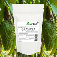 Nutrics® GRAVIOLA Fruit 500mg 90 V Capsules -1 Month Supply - Soursop Suitable for Vegan Vegetarian Halal Kosher
