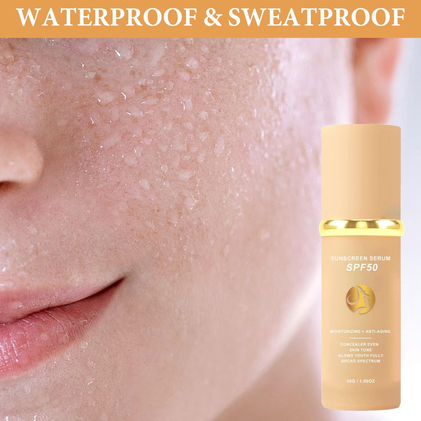 4 in 1 Moisturizing Full Coverage Liquid Foundation Sunscreen Serum Spf 50 Foundation Biomimic Foundation Concealer,Moisturizer,Sunscreen Serum Uniform Skin Tone Stay up to 24h