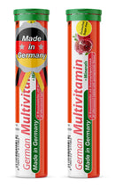 Multivitamin + Minerals - 2 x 20 effervescent Tablets - Pomegranate Flavor - T&D Pharma German Multivitamin + Minerals - Made in Germany
