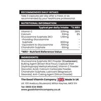 The Good Vitamin Company Glucosamine & Chondroitin: 120 Capsules - Supplement with High Strength Glucosamine Sulphate with Chondroitin, Vitamin C and Calcium for Joint Support, Made in UK, GMO Free