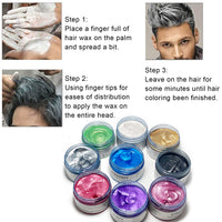 HTRUIYATY White Hair Color Wax Temporary Modeling Natural Color Hair Dye Wax Unisex One-time Hairstyle Cream Styling Wax for Party Cosplay Halloween Masquerade