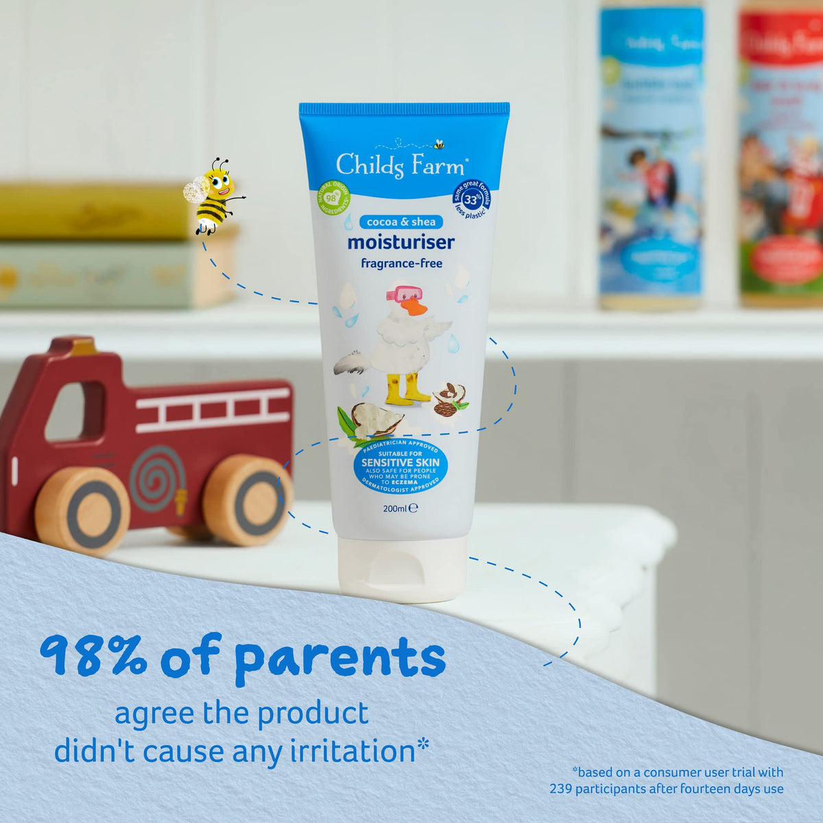 Childs Farm | Kids Moisturiser 200ml, Unfragranced, Soothes and Hydrates, Suitable for Dry, Sensitive and Eczema-Prone Skin