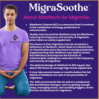 Premium Vitamin B2 Riboflavin 400mg per Capsule 120 Days Supply - Migrasoothe-B Pharma Manufacturing Standards UK Made Migraine Support, Stress, Tremors & Energy Vegan. NHS Recommended Vitamin B2 400